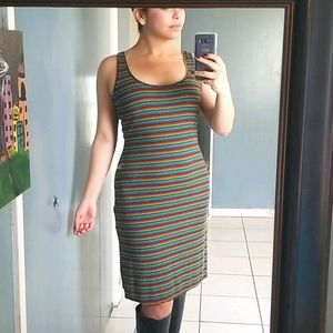 Rollercoaster colorful ribbed midi dress
